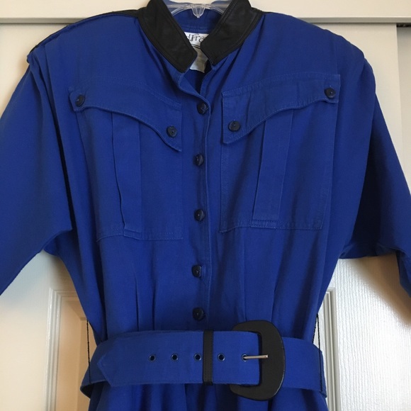 Vintage D. Frank Denim Peplum Dress Size 8 - Picture 2 of 4